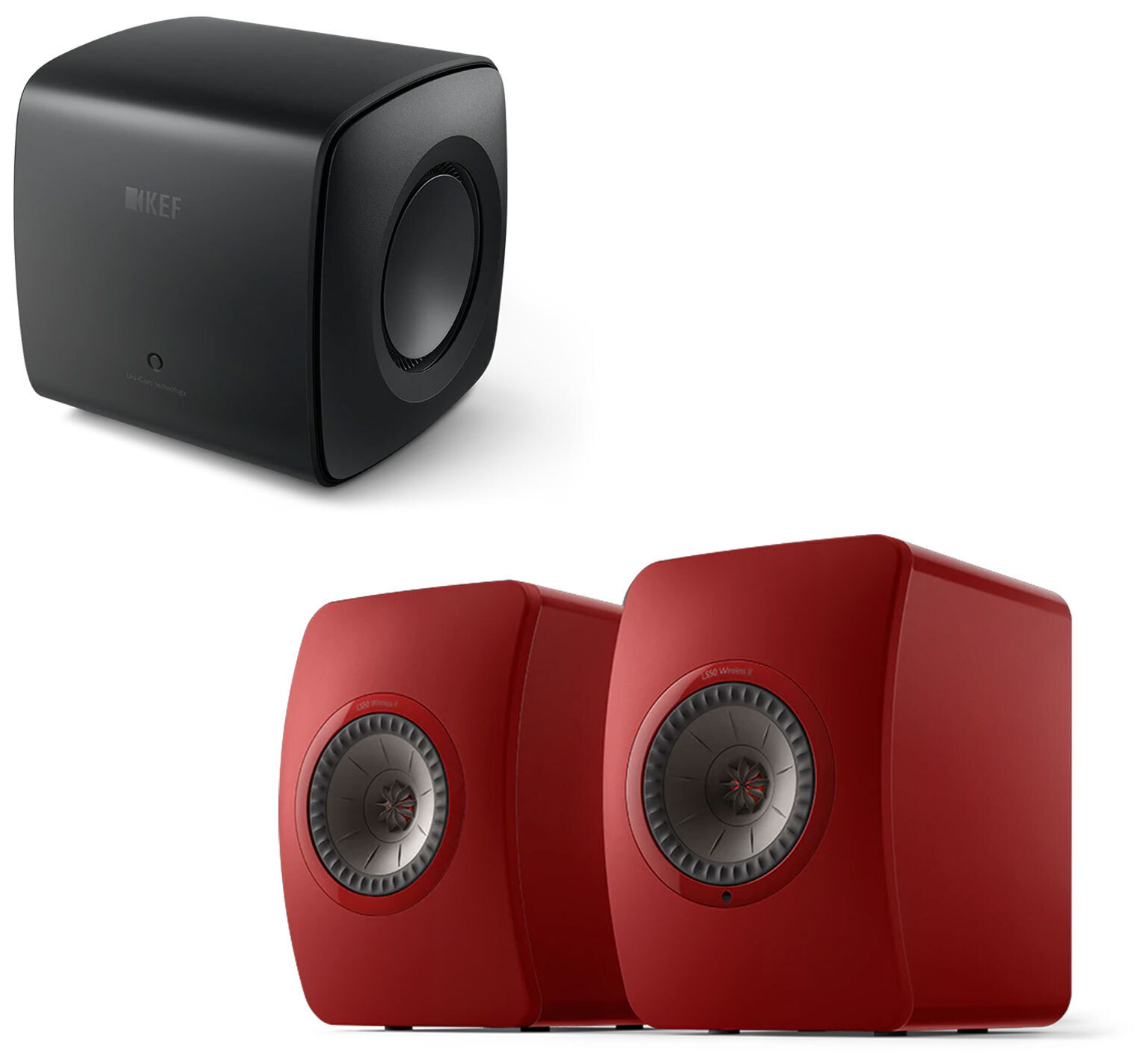 Auditorium KEF LS50 Wireless II & Subwoofer KC62 Schwarz 295231 - 1