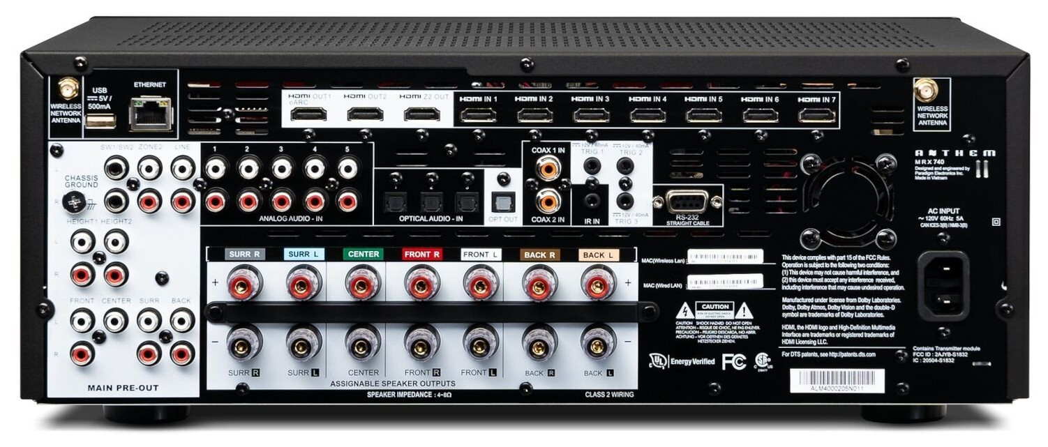 Auditorium Anthem Electronics MRX 740 8k Multikanal A/V Receiver 218631 - 6