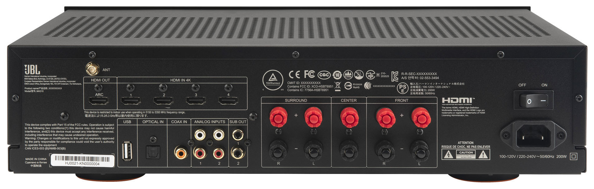 Auditorium JBL MA310 5.2 Kanal 4K AV Receiver 205175 - 4