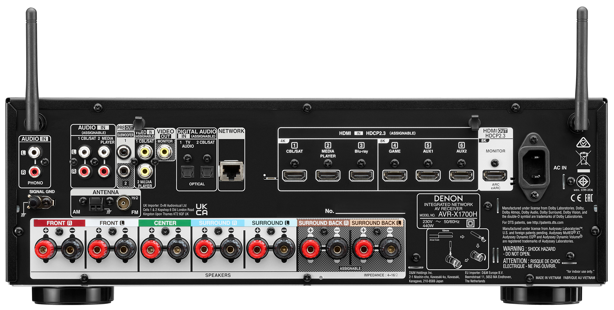 Auditorium Denon AVR-X1700H A/V-Receiver 293240 - 3