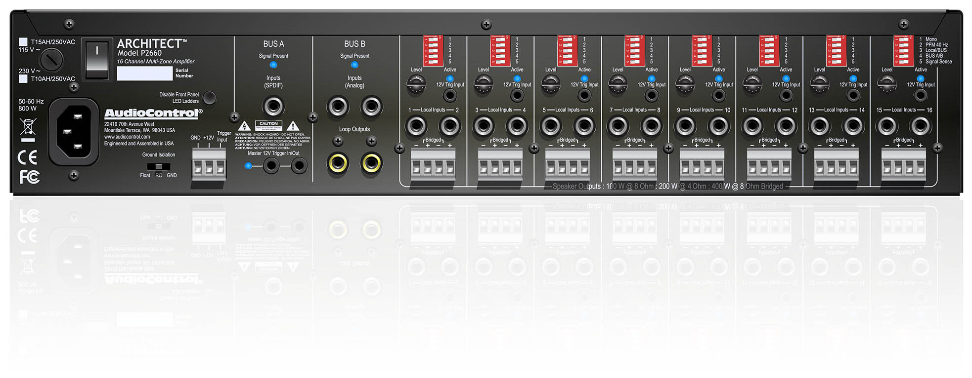 Auditorium AudioControl The Architect P 2260 Mehrkanal Stufe 12x100 Watt an 8 Ohm 280228 - 3