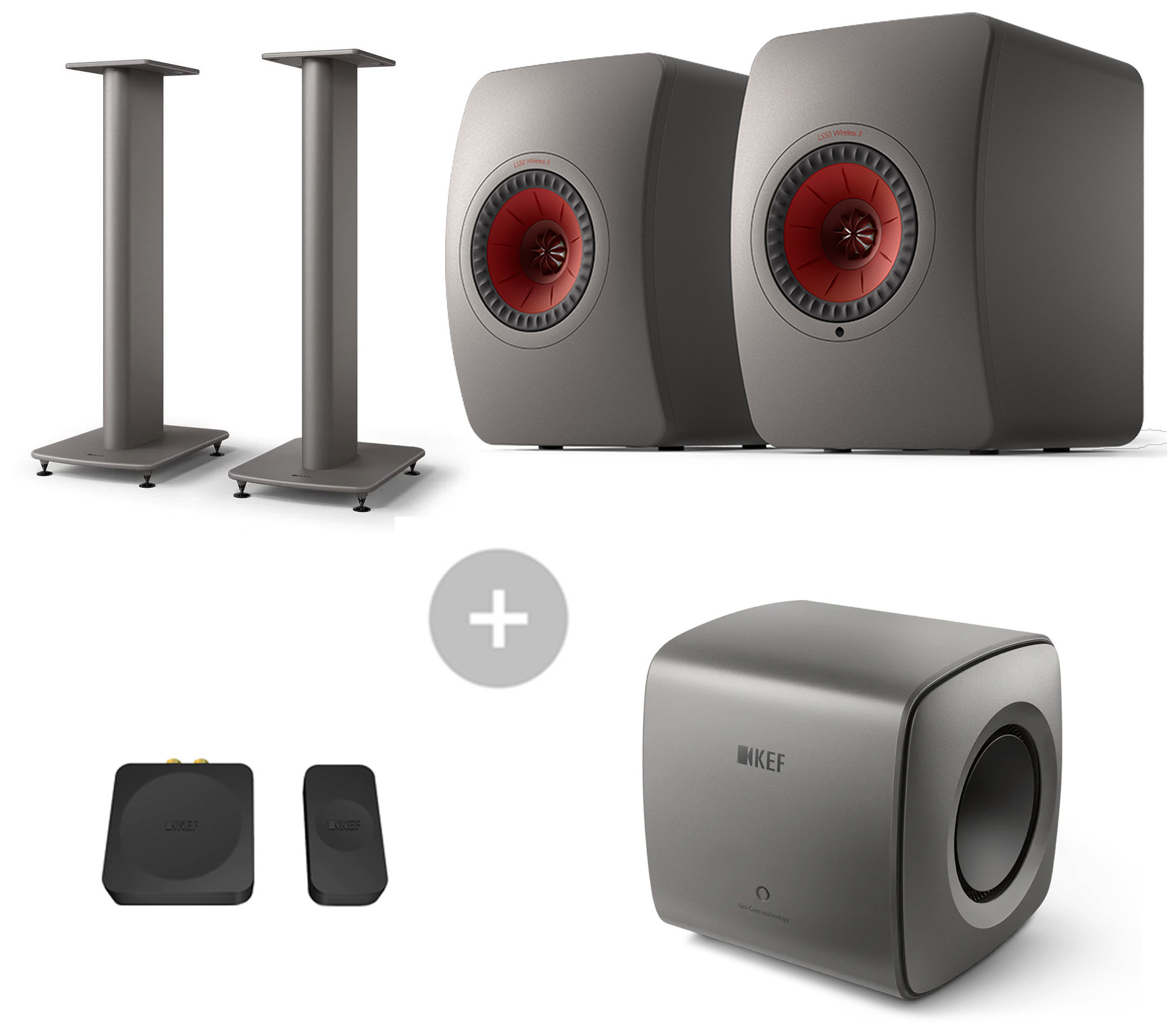 Auditorium KEF LS50 Wireless II + Ständer S2 + KC62 inkl. Wireless Kit KW1 202017 - 1