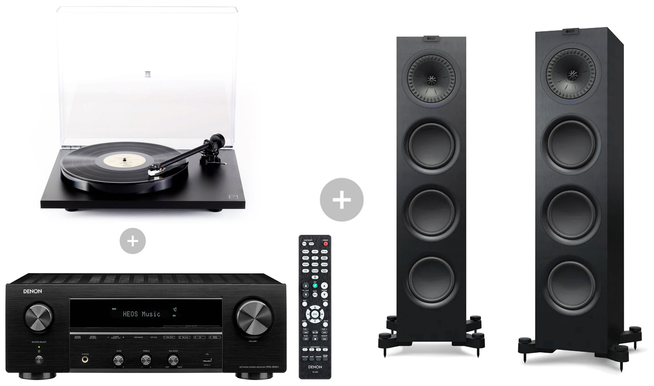 Auditorium Denon Coal Black-Set: DRA 800H mit KEF Q750 und Rega Planar1 297252 - 1