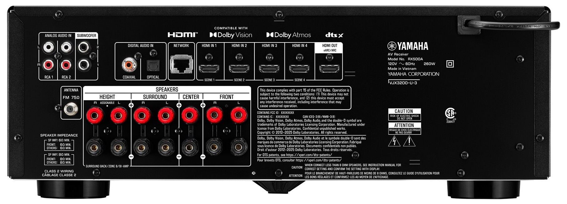 Auditorium Yamaha RX500A 7.2-KANAL-HEIMKINO-AV-RECEIVER 218858 - 5