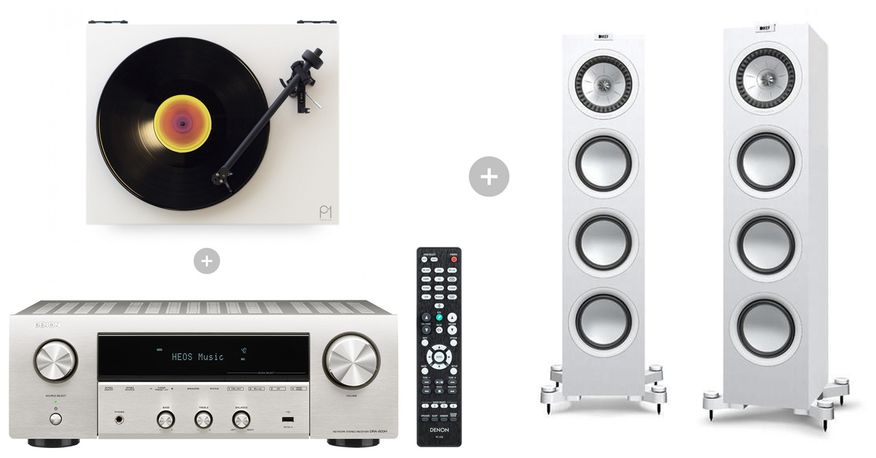 Auditorium Denon Snow-White-Set: DRA 800H mit KEF Q750 und Rega Planar1 297251 - 1