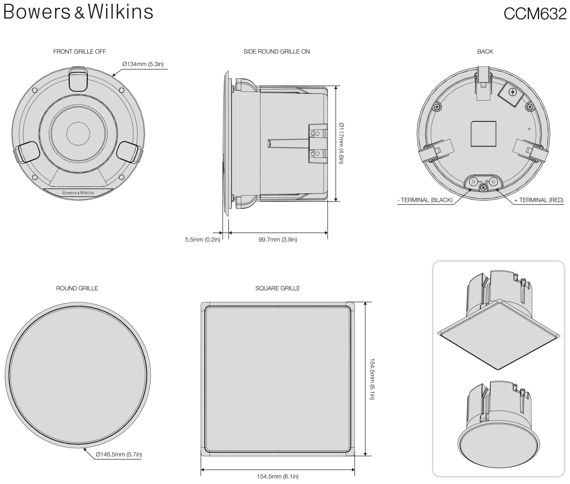 Auditorium Bowers & Wilkins CCM 632 Einbaulautsprecher 273256 - 5