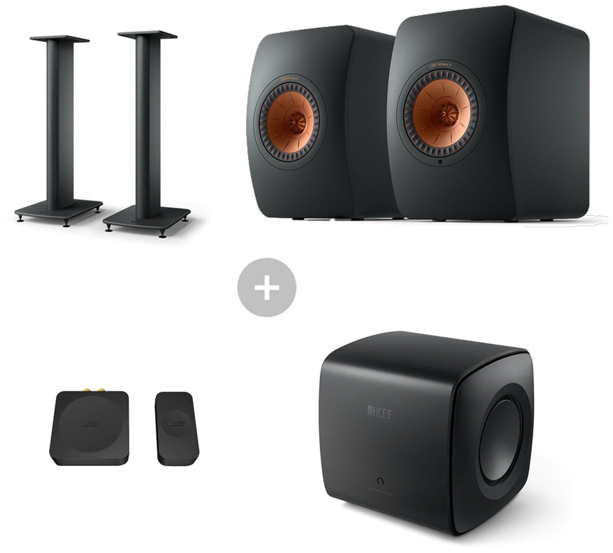 Auditorium KEF LS50 Wireless II + Ständer S2 + KC62 inkl. Wireless Kit KW1 202014 - 1