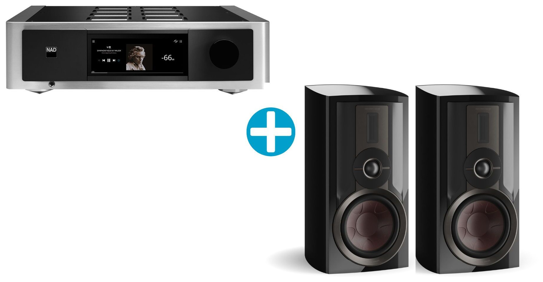Auditorium NAD M33 BluOS Vollverstärker + Kompaktlautsprecher Epikore 3 214140 - 1