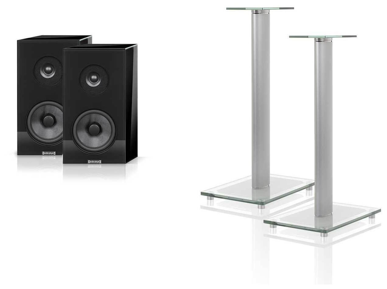 Auditorium audio physic Classic Compact 2 Glas schwarz + Sherpa V Silber im Set 292383 - 1