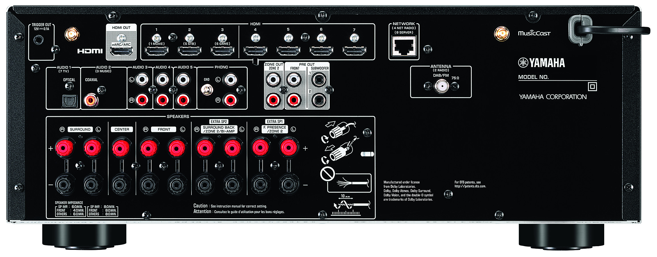 Auditorium Yamaha RX-V 6A AV-Receiver Schwarz 289371 - 2