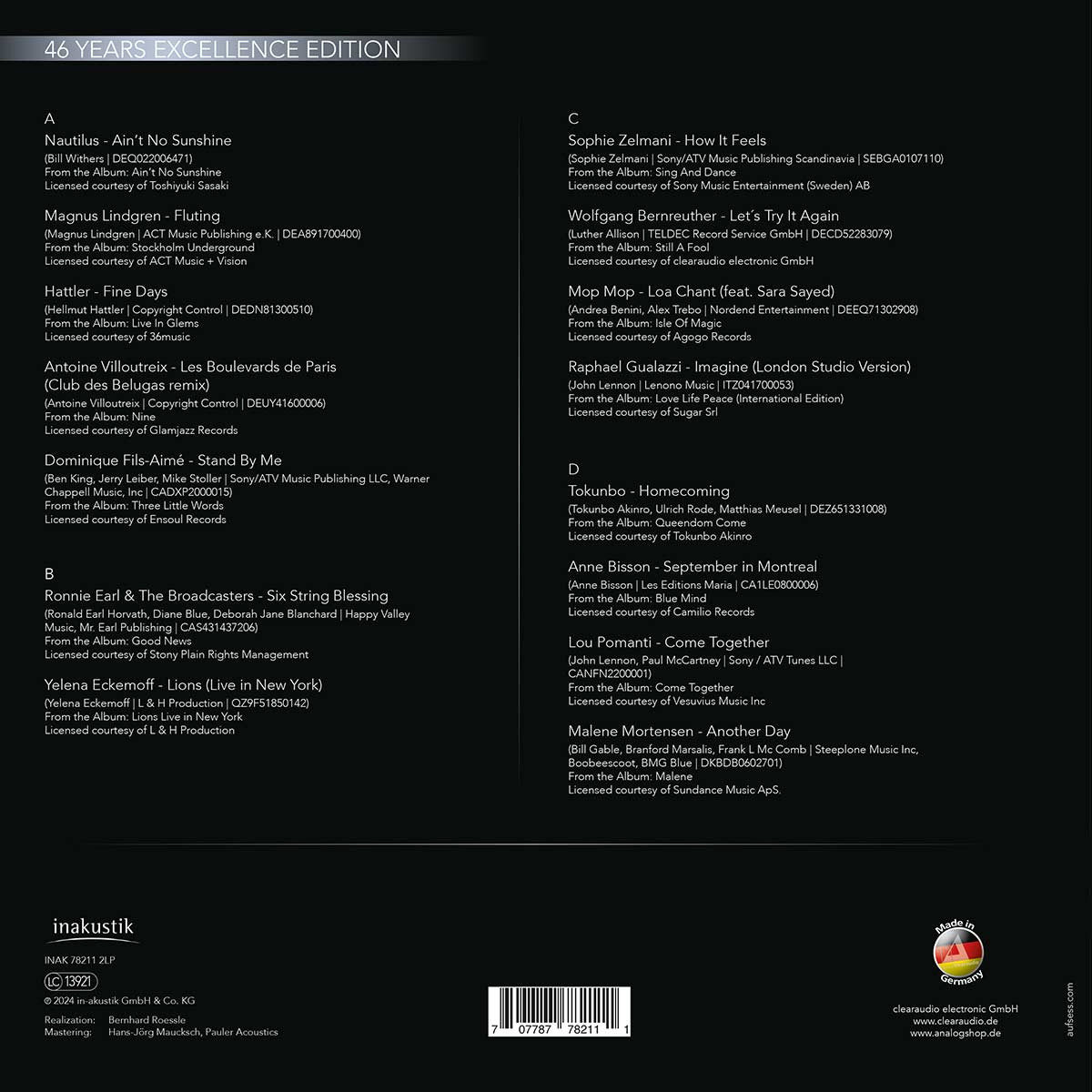 Auditorium Clearaudio 46 YEARS EXCELLENCE EDITION Doppel-LP 207658 - 2