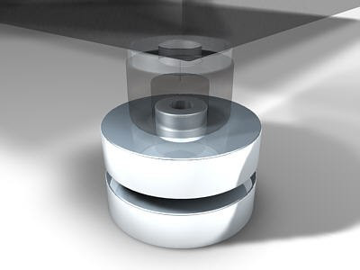 Auditorium Duevel Lautsprecher Pucks Lautsprecherfüße Edelstahl Set zu 8 Stück 259310 - 2