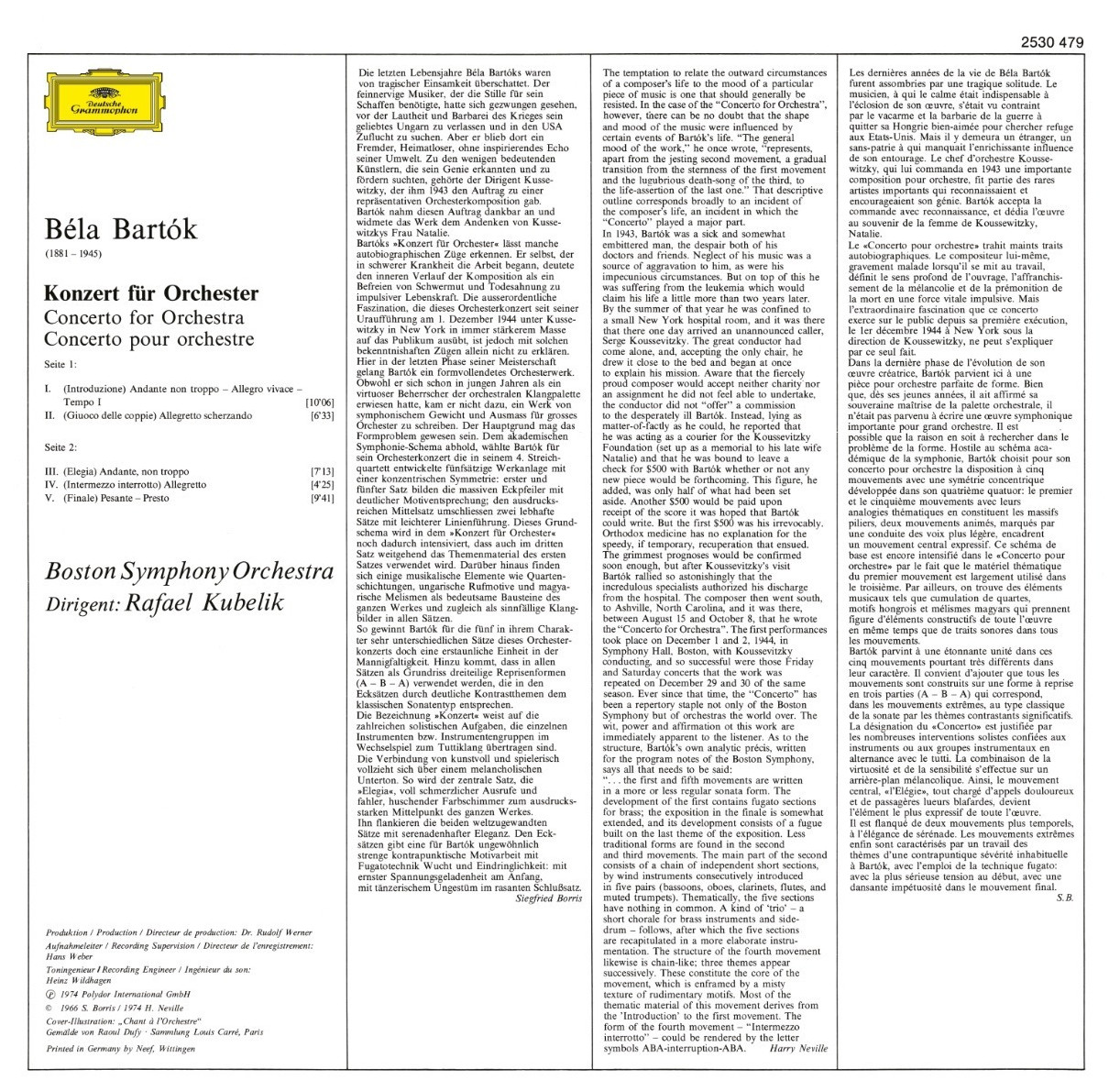 Auditorium Revox Master Tapes Bartók: Concerto for Orchestra Rafael Kubelik & BSO 208407 - 5