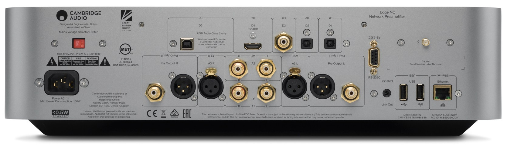 Auditorium Cambridge Audio Edge NQ Vorstufe mit Netzwerkplayer Luna Grey 204450 - 2