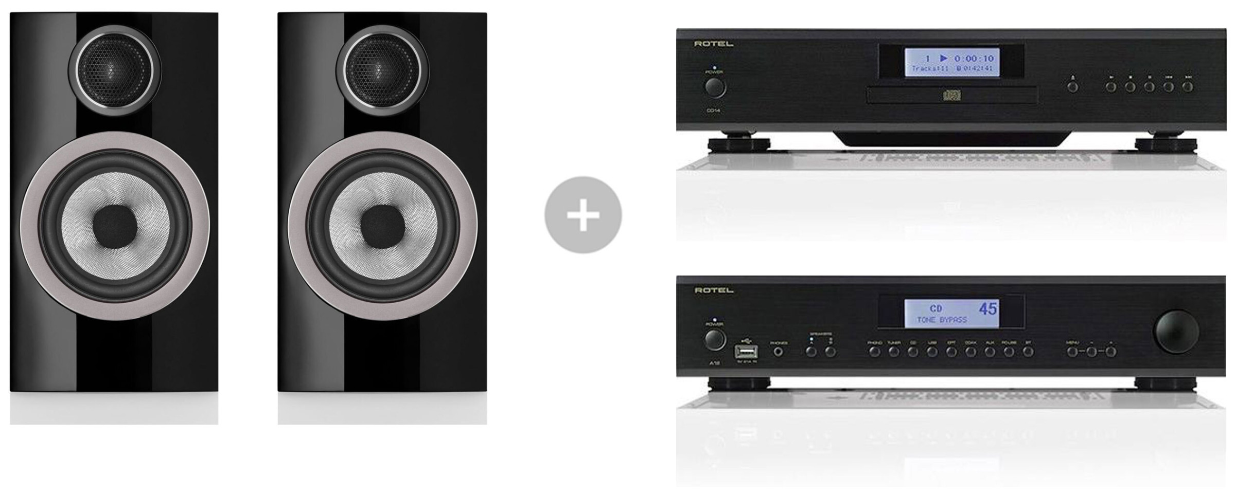 Auditorium Rotel Simply Stereo-Set: A12 mit CD 14 und B&W 707S2 297249 - 1