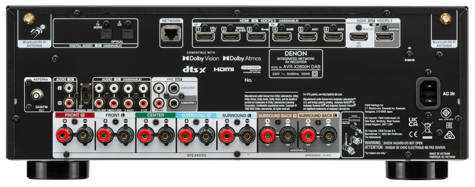 Auditorium Denon AVR-X 2800H Surround-Receiver schwarz 296563 - 4