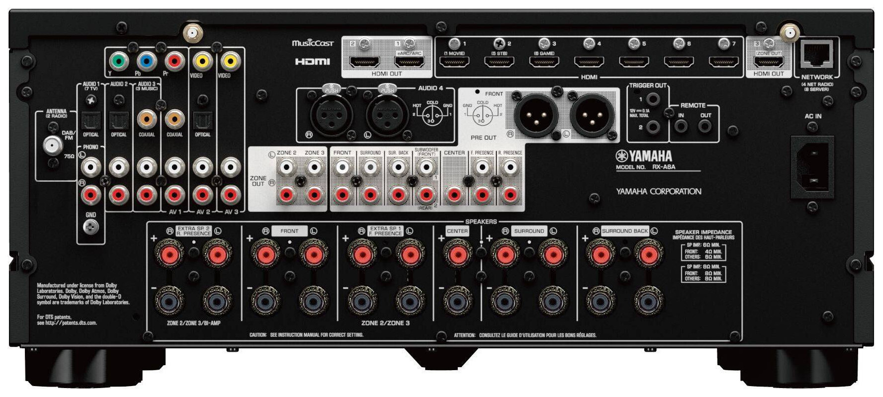 Auditorium Yamaha RX-A 6A Aventage 9.2 Receiver schwarz 289357 - 2