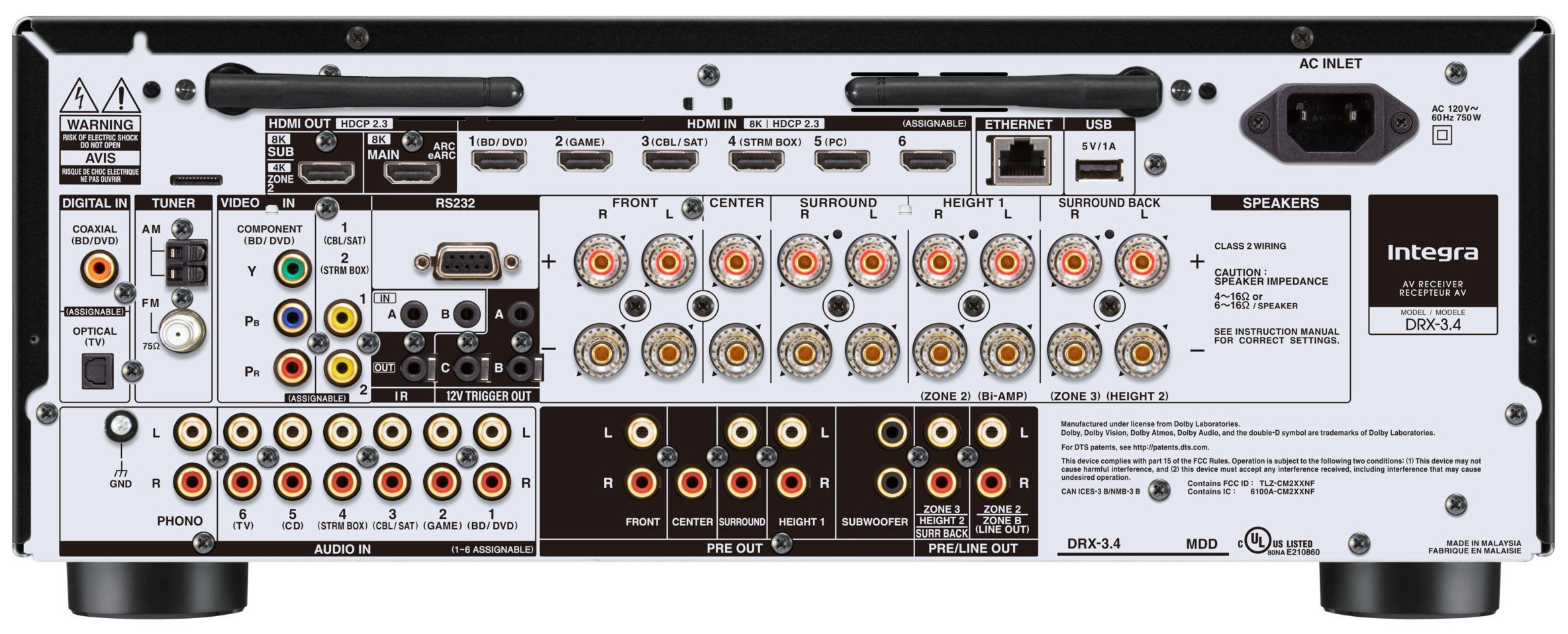Auditorium Integra DRX 3.4 AV Receiver 214290 - 3