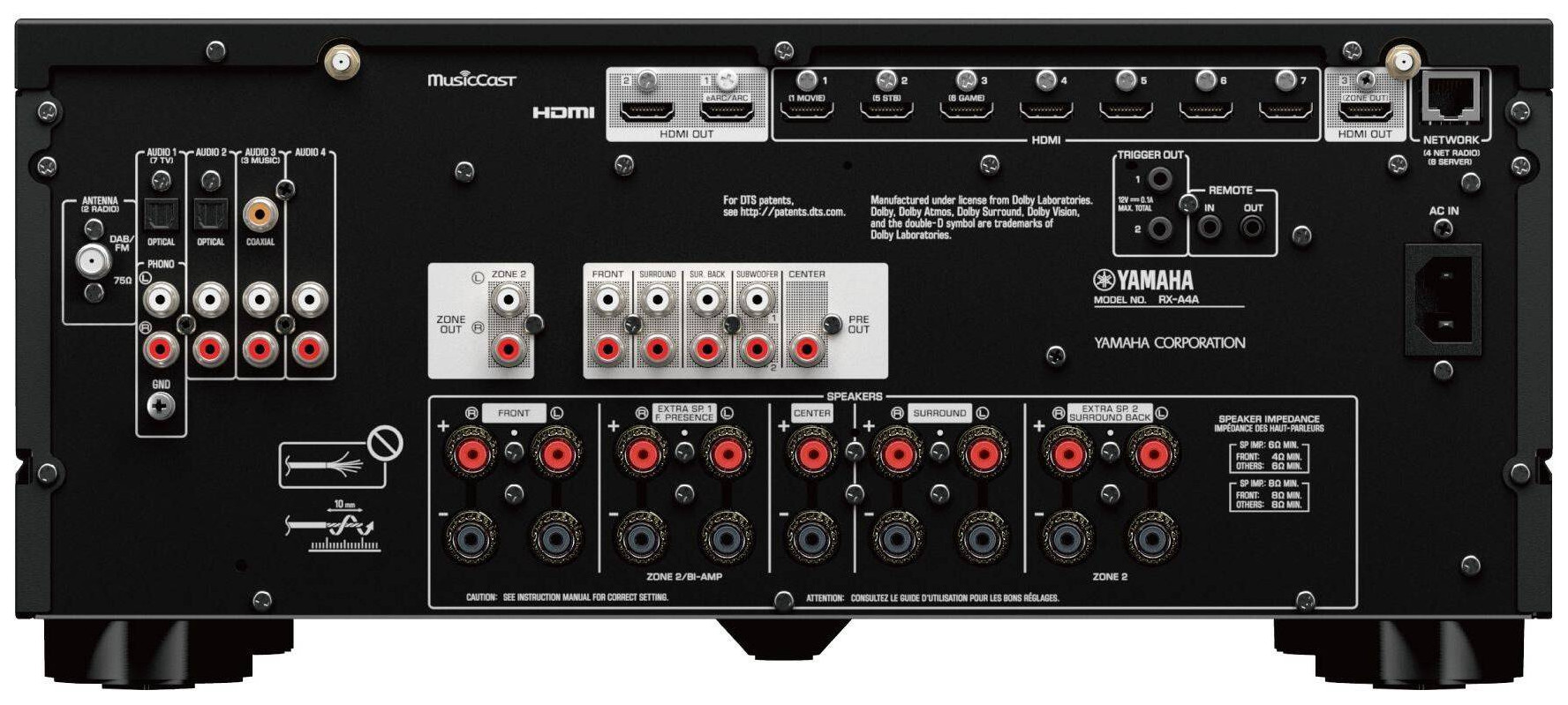 Auditorium Yamaha RX-A 6A Aventage Receiver Schwarz 298678 - 4