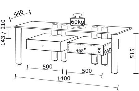 Auditorium Spectral Move TV 3141 TV-Möbel in Klarglas 203293 - 2