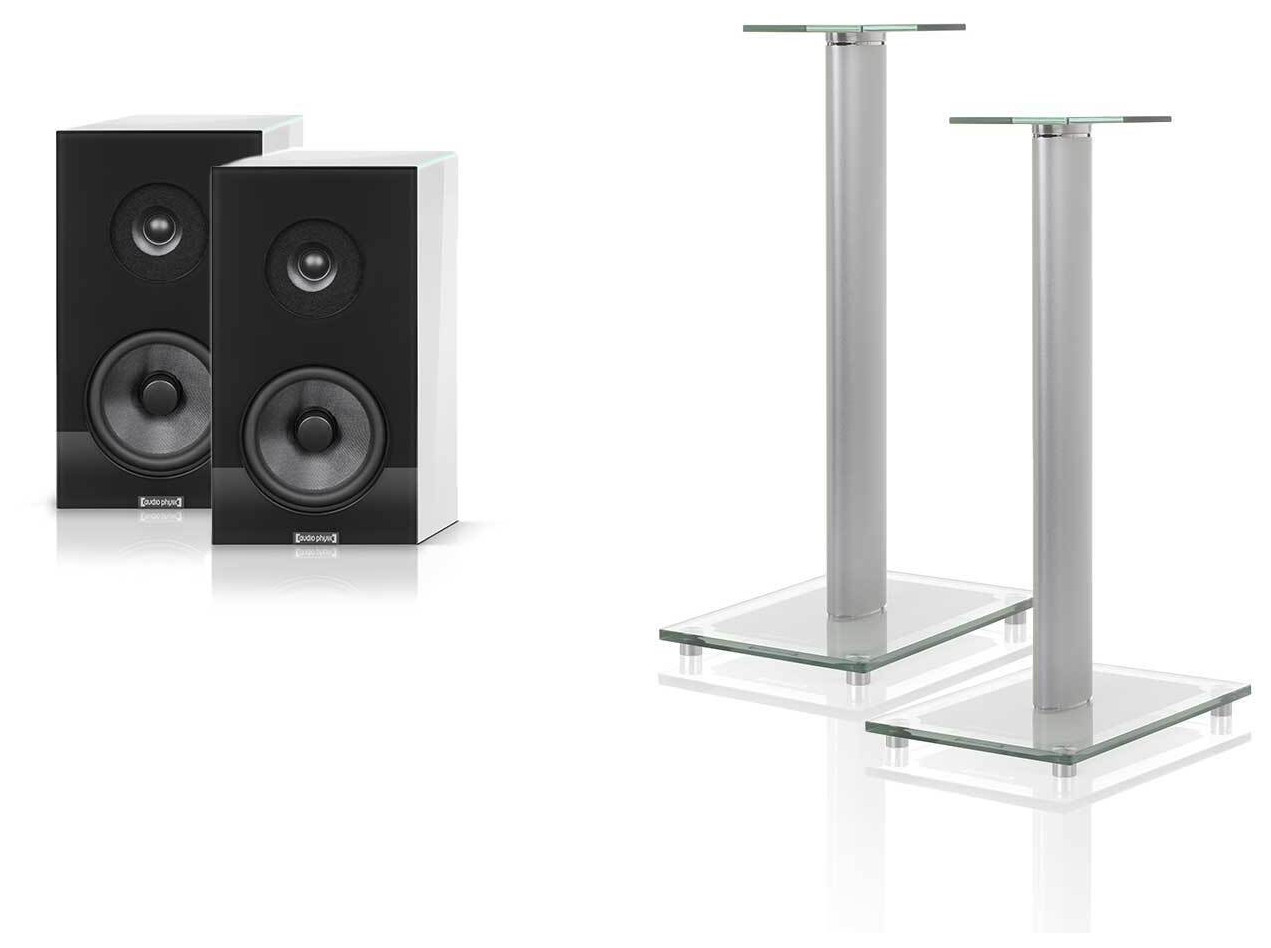 Auditorium audio physic Classic Compact 2 Weiss Glas + Sherpa V Silber im Set 292386 - 1